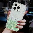 thumbnail image 5 of Fluorescent Case for iPhone 15 Pro Max, Luxury Glitter Glow in The Darkness Noctiluncent Back Cover Luminous Shining Shockproof Protective Slim Phone Case for iPhone 15 Pro Max, Green, 5 of 6