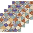 thumbnail image 2 of SKYSONIC 4 PCS Moroccan Mexican Talavera Washcloths, 12"x 12" Cotton Wash Cloths, Highly Absorbent and Soft Face Towels for Bathroom,Gym,Hotel and Spa, 2 of 7