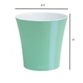 thumbnail image 2 of Decopots Plastic Round Modern Flower Pot with Drainage Planter, Menthol White, 6.5", 2 of 5