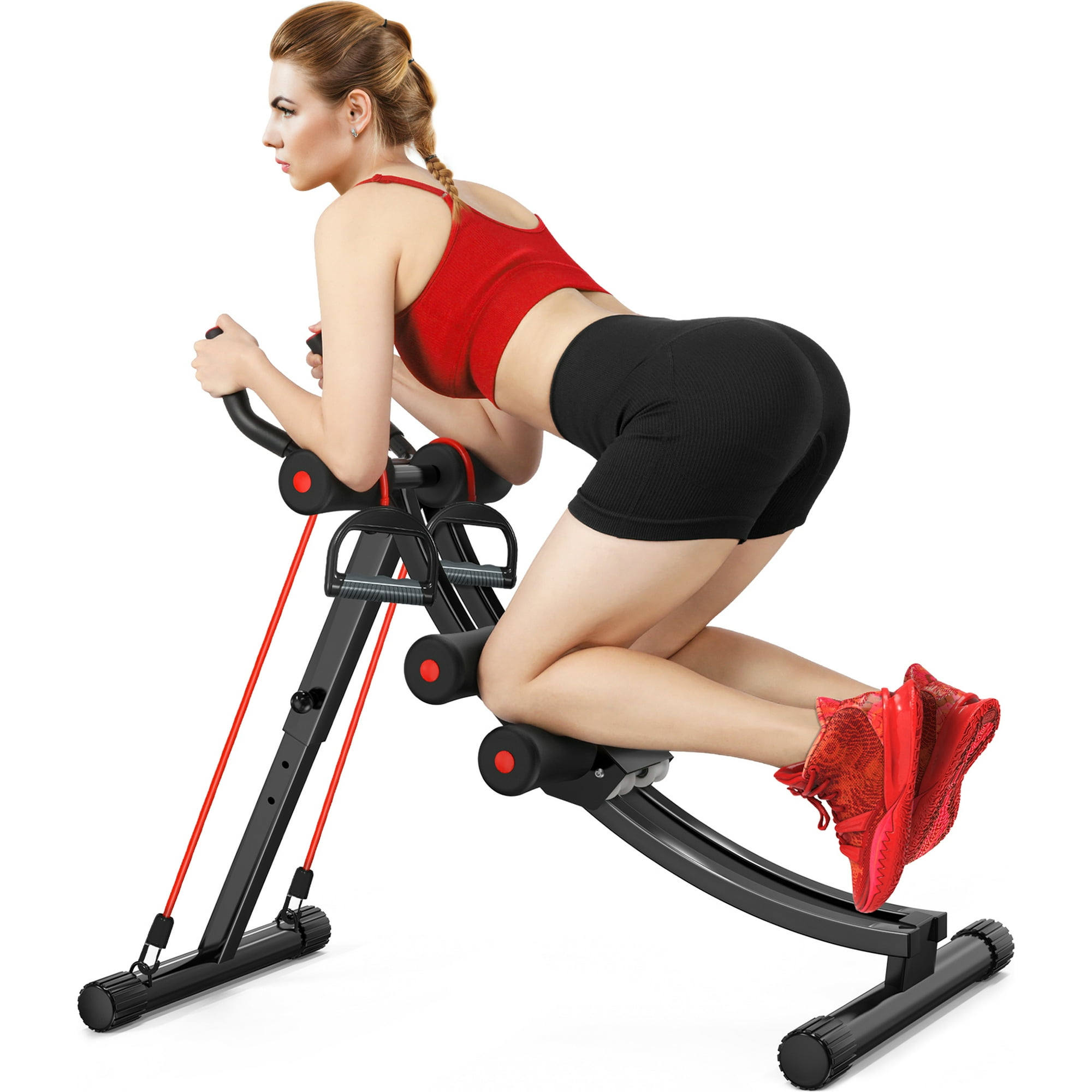 GKIPAL Foldable Ab Machine, Ultimate Home Gym Core & Abdominal Trainer, Fitness Equipment with LCD Display, Supports Up to 440lbs