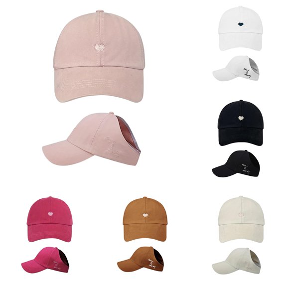 XIAOCHA Women's Embroidered Baseball Cap Adjustable Hat Band Farm Ball Hat,Light Pink