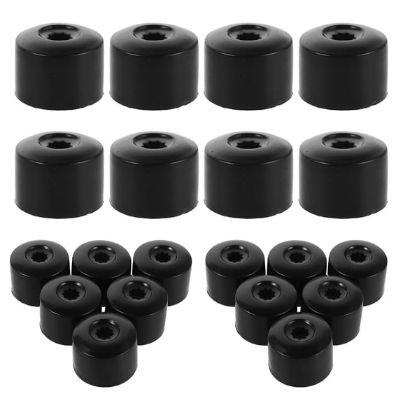 Homoyoyo Black Plastic Car Wheel Nut Covers 20 Pcs Protective Caps with Wide Compatibility