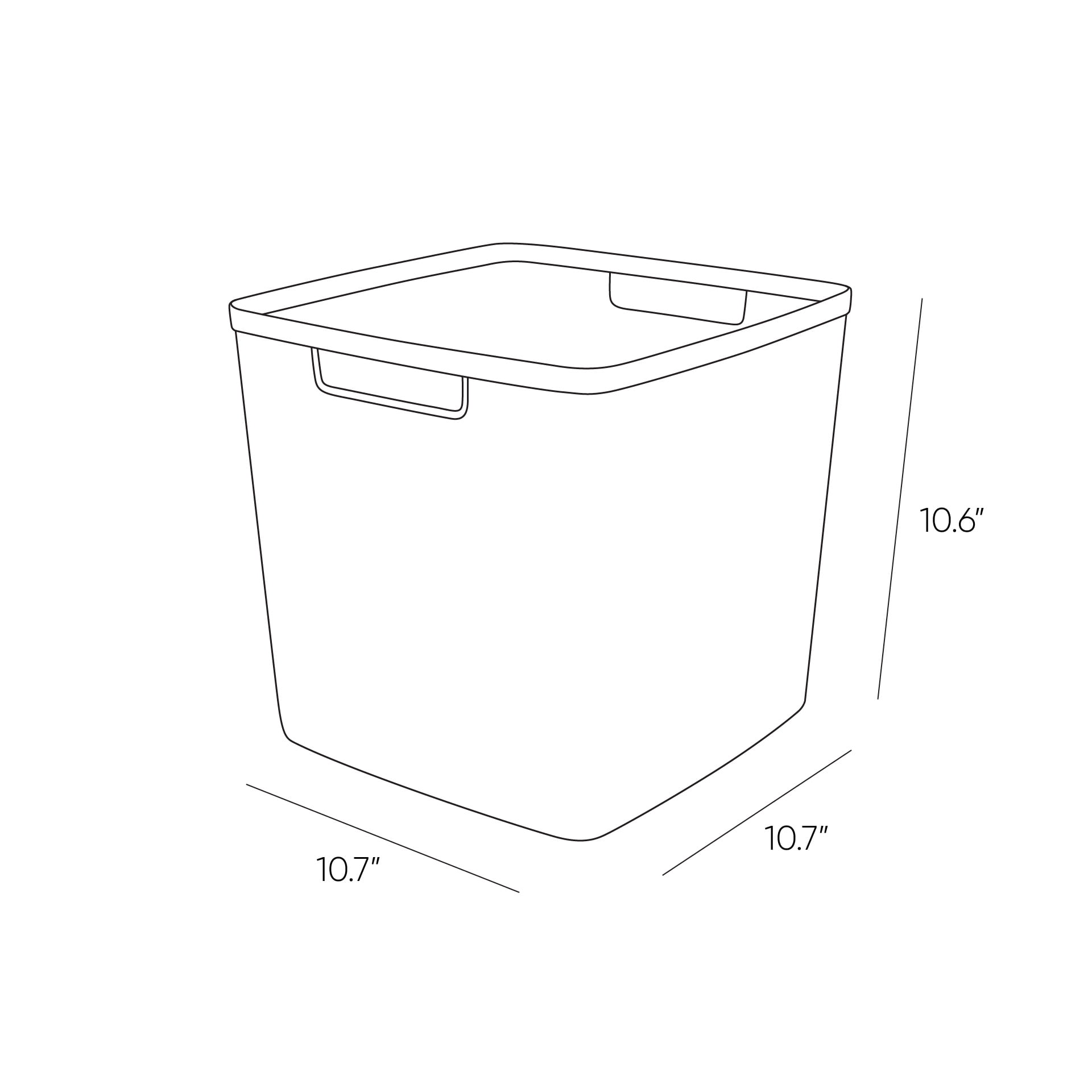 Curver Jute 11" Cube Basket, Resin Plastic Storage Bin, White, 4 Pack
