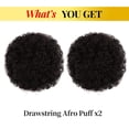 thumbnail image 5 of 2 Pack Afro Puff Drawstring Ponytail Hair Extension Synthetic Fluffy Kinky Curly Hair Puff Bun Updo Hair Pieces Afro Donut Chignon Hairpieces Extensions, 5 of 14