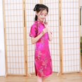 thumbnail image 5 of XIMIN Girls Chinese Phoenix Qipao Dress Dragon Pattern Short Sleeve Traditional Cheongsam Chinese New Year Costume for Birthday Party Wedding, 5 of 6