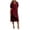 Wine, variant on XuJwPNcy Summer Dresses for Women 3/4 Sleeve Lapel Midi Dress with Pockets Elegant Dressy Work Dresses Comfortable Outfits