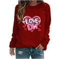 thumbnail image 2 of BVOFAR Hauts à Manches Longues pour Femmes Saint-Valentin T-Shirts Graphiques Cœur d'Amour Col Rond Tendance T-Shirts Imprimés Lettres Décontractés 2025, 2 of 3