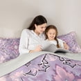 thumbnail image 4 of Erosebridal Hippie Mandala Twin Comforter Sets, Bohemian Floral Bedding Set, Purple, Gray Reversible 2pcs, 1 Comforter and 1 Pillowcase, 4 of 6