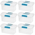 thumbnail image 1 of Sterilite Medium Nesting ShowOffs, Stackable Small Storage Bin with Lid, 6 Pack, 1 of 3