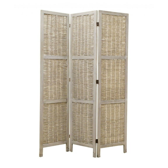 HomeRoots Lighting Home Decorative Beige Wood Screen