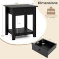 thumbnail image 5 of Kepooman Set of 2 Modern Bedside Table with Drawer, 3-Tier NightStand with Open Shelf and Storage for Bedroom, Living Room, Home Office, Black, 5 of 8