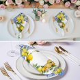 thumbnail image 3 of Summer Lemons Cloth Napkins, Modern Yellow Fruit Flower Blue Ethnic Plaid Washable and Reusable Dinner Napkins Set of 4, Table Napkin for Kitchen Party Birthday Wedding Hotel Housewarming 20"x20", 3 of 9