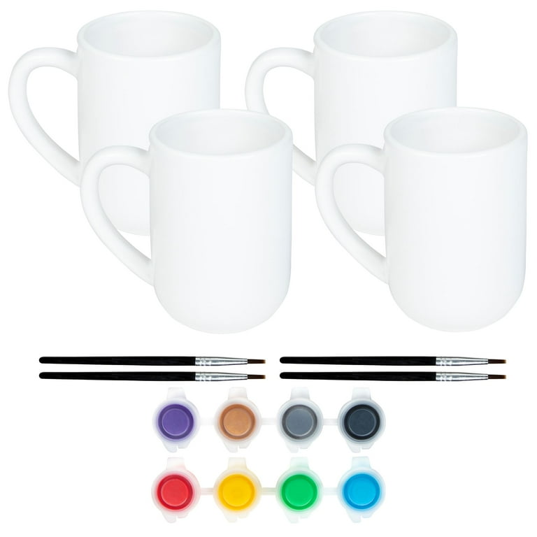 TULIP Painted by Me At Home Paint and Bake Kit 4 Ceramic Mug Set Family Activity or Paint Night Includes Everything You Need Rainbow Paint 4