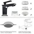 thumbnail image 6 of Aquaterior Modern 1 Hole Vanity Sink Faucet Square Cold & Hot Water Tap ORB, 6 of 11
