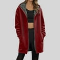 thumbnail image 2 of idosla Women's Zip Up Hoodies Oversized Fleece Long Tunic Y2K Sweatshirts Casual Long Sleeve 2025 Fall Hoodie Jacket Coat (Wine, L), 2 of 5