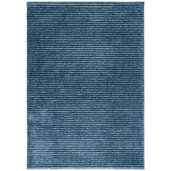 SAFAVIEH Penelope Willis Striped Shag Area Rug, Navy/Ivory, 9' x 12'