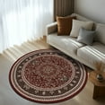 thumbnail image 2 of Pentantan Vintage Round Area Rug, 4ft x 4ft Red Retro Style Washable Rug with Anti-Slip Backing for Living Room, 2 of 7