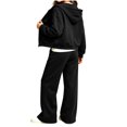 thumbnail image 5 of BXJX Girls Outfit Sets, Spring Fall Zip up Long Sleeve Hoodies and Sweatpants 2 Piece Sets Black Size 5-6 T, 5 of 7