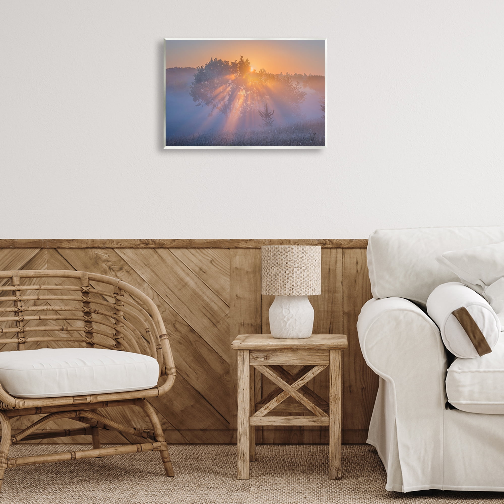 Stupell Industries Sun Rays Peeking Landscape Landscape & Nature Photography Unframed Art Print Wall Art, 19 x 13