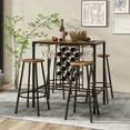 thumbnail image 2 of Topbuy 5 Pcs Bar Table Set with Storage, Rustic Brown & Black, 2 of 8