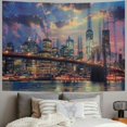 thumbnail image 2 of BCIIG City Skyline Bridge River Tapestry Wall Hanging Unique Style Graphic Tapestries Home Wall Decor Art for Living Room Bedroom Apartment Farmhouse Dorm 40x60inch, 2 of 6