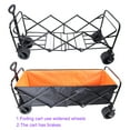 thumbnail image 5 of EUROCO 53" Larger Wagon Cart, Foldable Beach Wagon with Handle, All Terrain Folding Garden Wagon for Sand, Collapsible Utility Wagon for Kids for Outdoor Garden and Beach,Black+Orange, 5 of 7