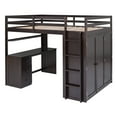 thumbnail image 5 of Bellemave Full Size Loft Bed with Desk and Storage Wardrobe, Drawers, Wood High Loft Bed for Teens(Retro Espresso), 5 of 10