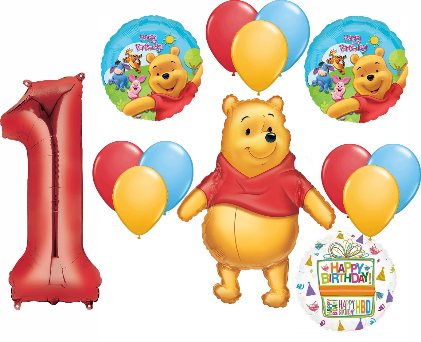~ First Party Supplies Card WINNIE THE POOH 1st BIRTHDAY BOY THANK YOU NOTES 8 