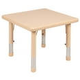 thumbnail image 1 of Flash Furniture Table d'Activités Carré de 24 Pouces en Plastique Naturel à Hauteur Réglable, 1 of 2