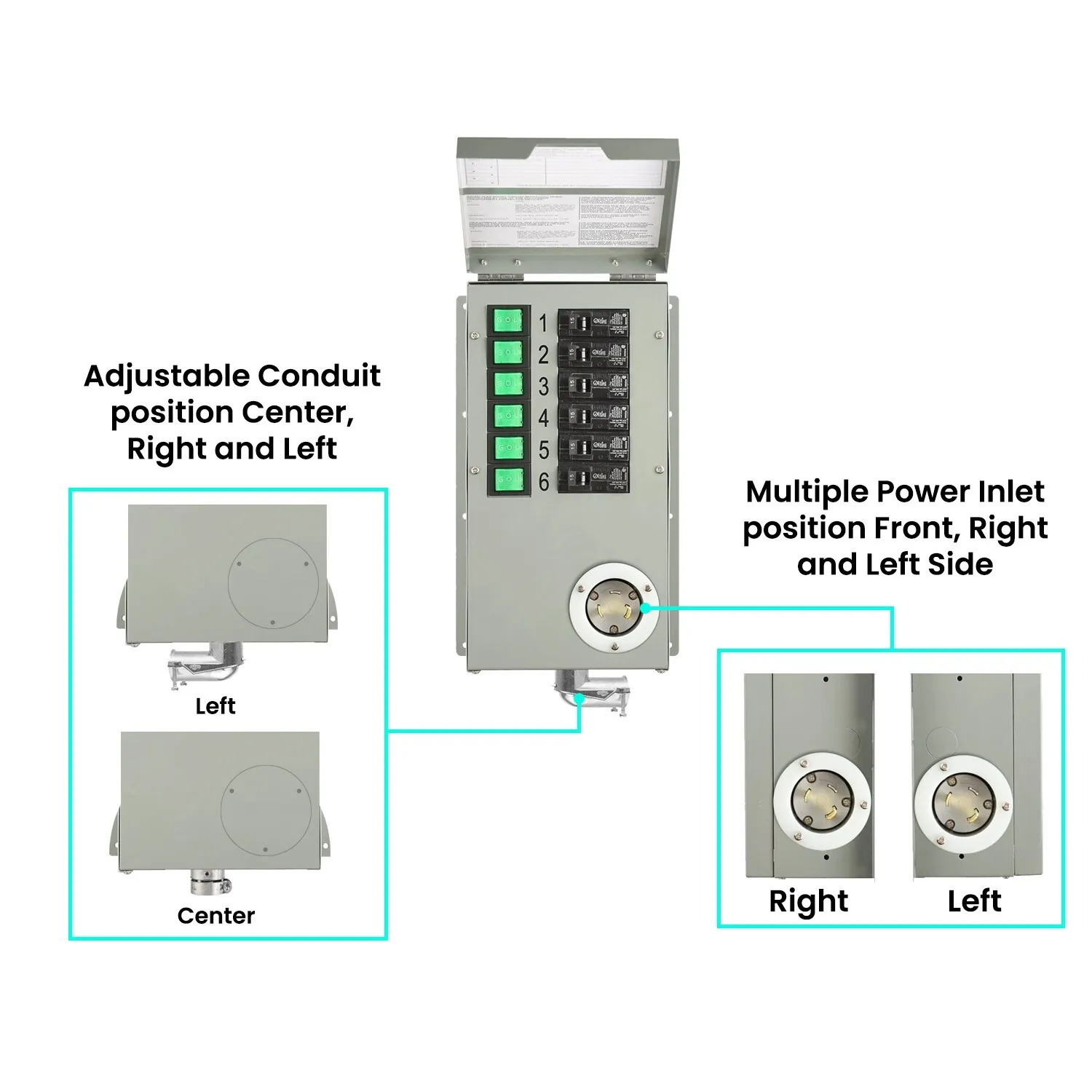 Nature's Generator Transfer Switch 6 Circuits 120V 30A Power Transfer Kit With Transfer Switch Flush Mount