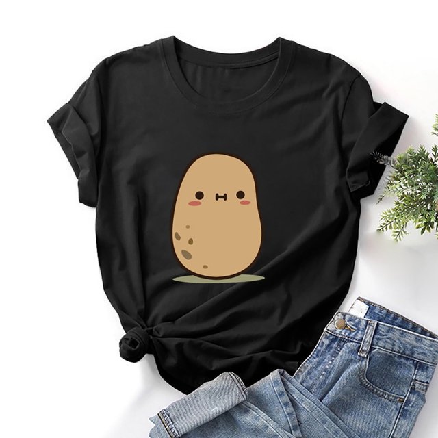 Babysbule Chemises en Liquidation pour Femmes Élégantes avec Imprimé Graphique, Hauts Décontractés à Manches Courtes et Col Rond