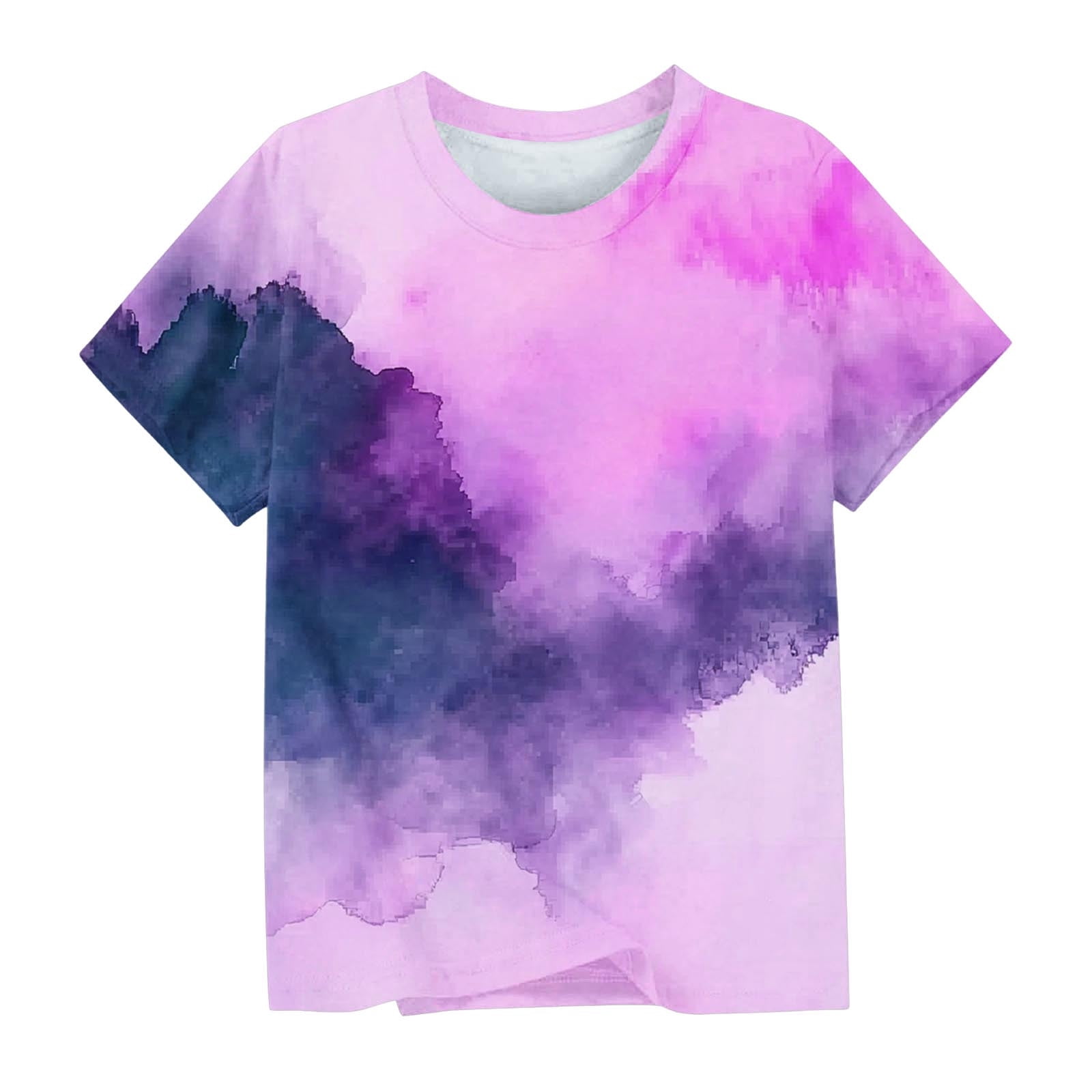 breaise Womens Graphic Short Sleeve T-Shirts Tie Dye Crewneck Shirt Casual Summer Cute Tees Tops 3-14Y