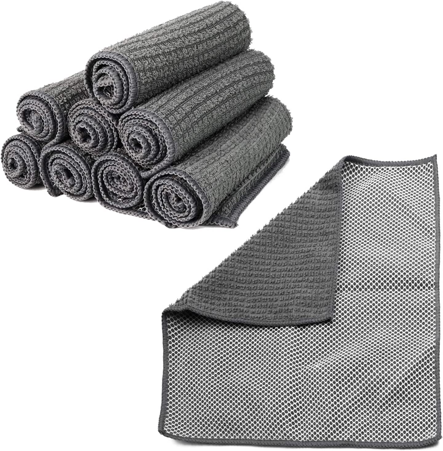 Microfiber Dish Cloths with Scrub Side Kitchen Rags for Washing Dishes