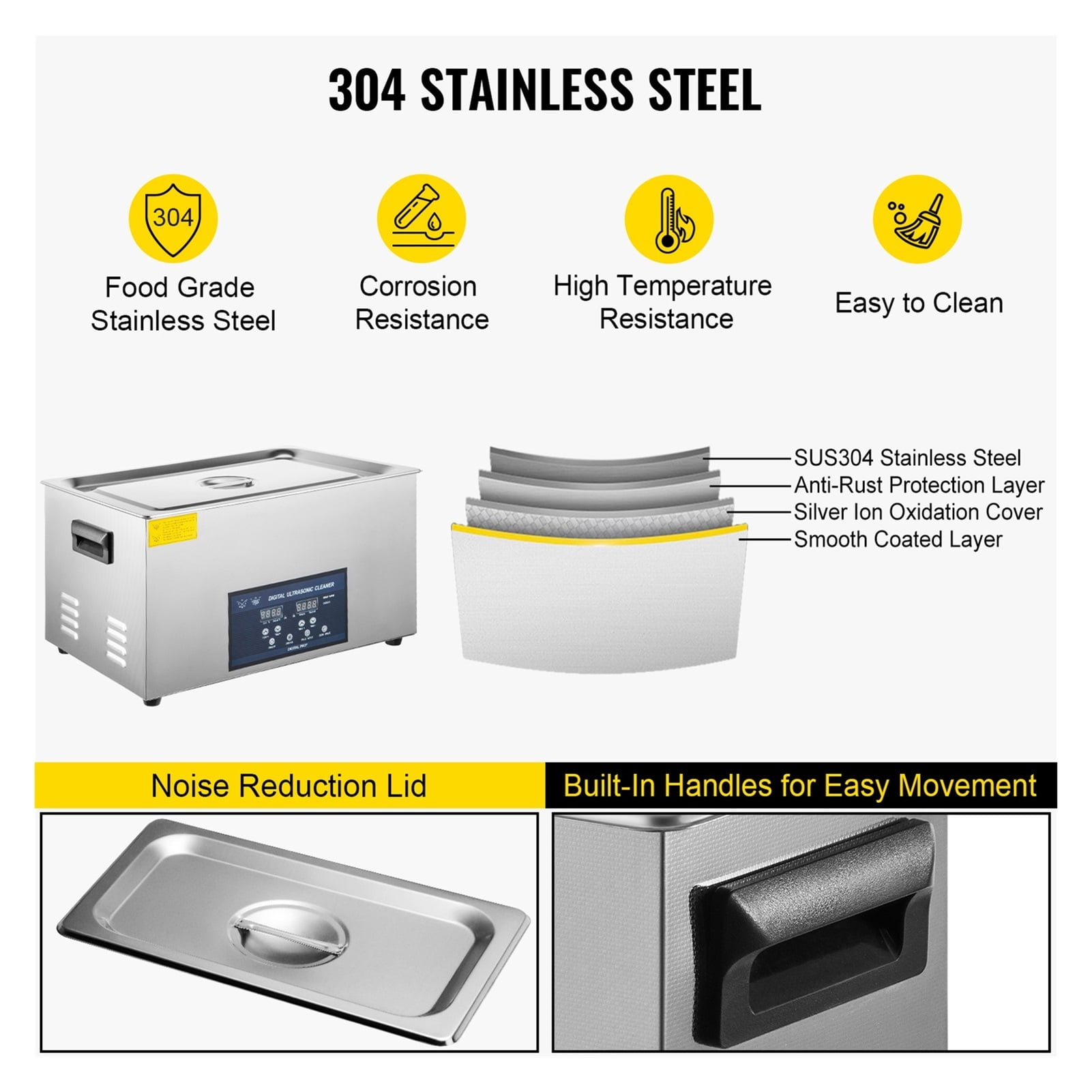2L 3.2L 6L 10L 22L 30L Ultrasonic Cleaner With Double-Frequence Digital Portable Washing Machine Ultrasound Home Appliance ,Strong Cleaning