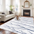 thumbnail image 2 of 5'x7' Area Rugs for Living Room Bedroom, Navy Blue Branches Washable Rug Carpet Runner Indoor Outdoor, Modern Abstract Art Forest Silhouettes Non Slip Floor Mats Area Rug for Kitchen, Nursery, 2 of 8