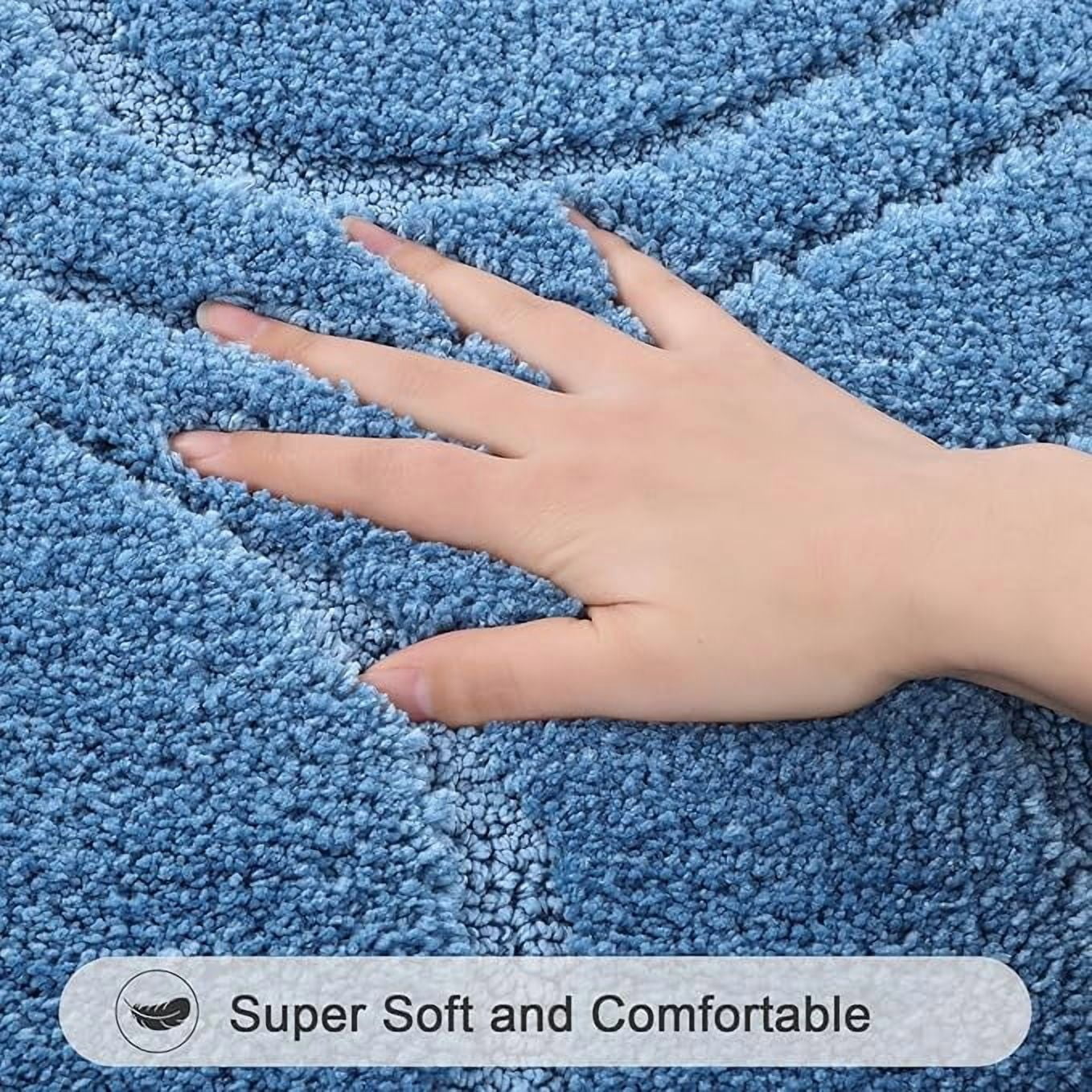 Bathroom Rugs Sets 5 Piece, Soft Absorbent Microfiber Bath Mat for Bathroom, Non Slip Washable Bath Rug Set with Toilet Cover, Bath Runner and U-Shaped Contour Toilet Rug,