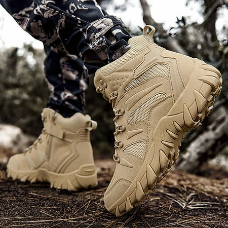 

eczipvz Men Shoes Climbing Hiking Shoes Fashion Thick Sole Outdoor Mountaineering Sneakers Mens Snow Boots Size 12 4e (Beige 9)