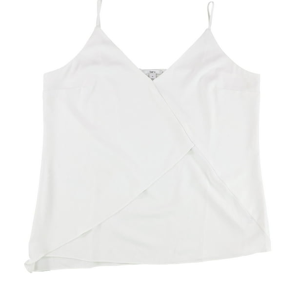 bar III Womens Asymmetrical Knit Blouse, White, X-Small