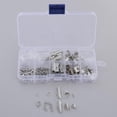 thumbnail image 2 of 1 caja de corchetes de langosta, pinza de cinta engarza los extremos del cable, Plata Zulema Círculo cerrado redondo pequeño, 2 of 5