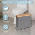 thumbnail image 6 of Toilet Paper Storage, Toilet Paper Basket with Lid, Toilet Paper Organizer for Bathroom, Free Standing Toilet Paper Holder with Storage, Grey, 6 of 8