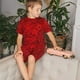 thumbnail image 4 of Balery Red Rose Conjunto de Pijama Infantil de Manga Corta con Estampado – Ropa de Dormir de Algodón Suave-Medium, 4 of 6