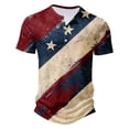 thumbnail image 5 of IROINNID Big and Tall T Shirts for Men, Indenpence Day Lightweight Thin Basic V-Neck Botton Festive Printed Summer Blouses for Men, 5 of 5