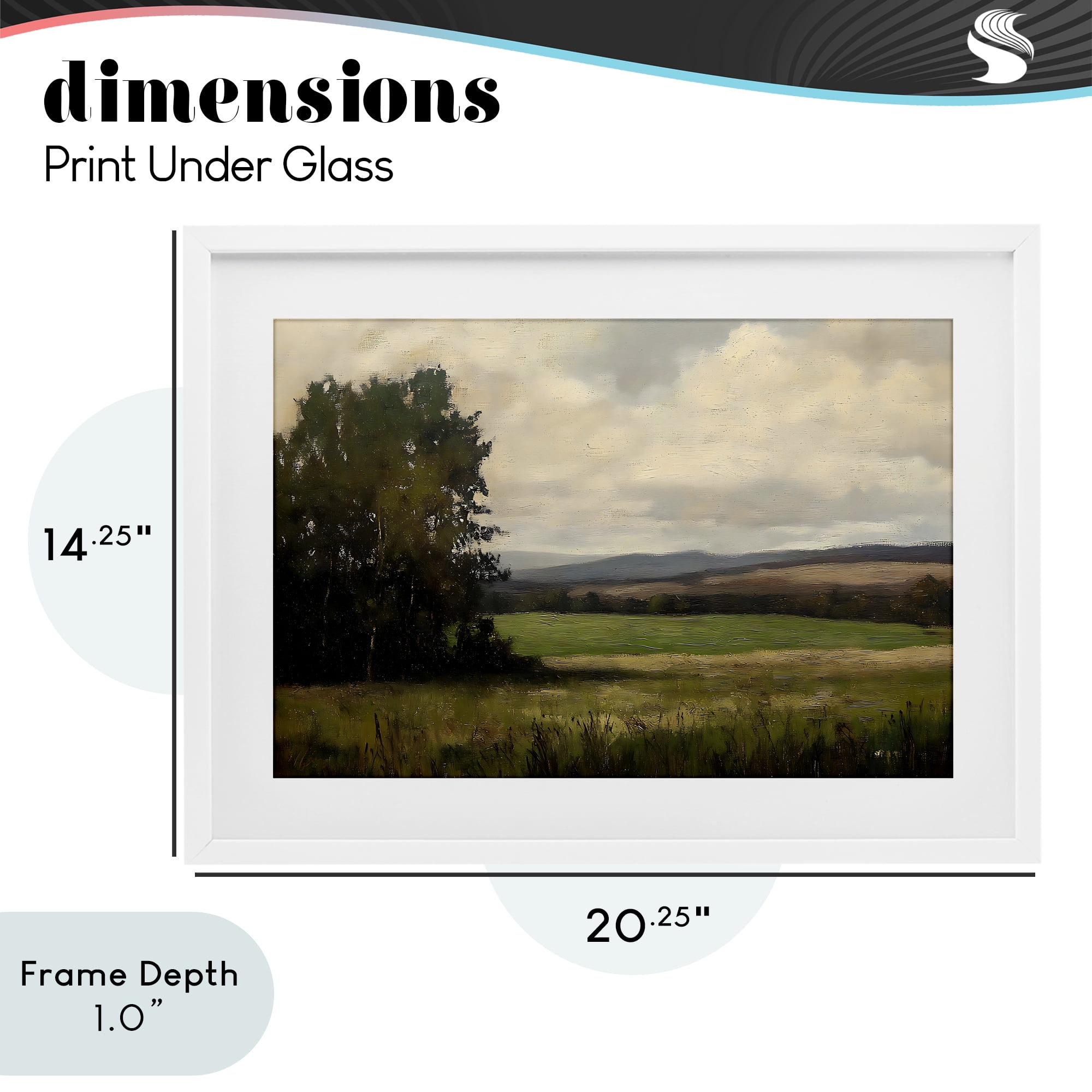 Stupell Industries Hills In The Distance White Framed Print Under Glass, design by Creative Studio