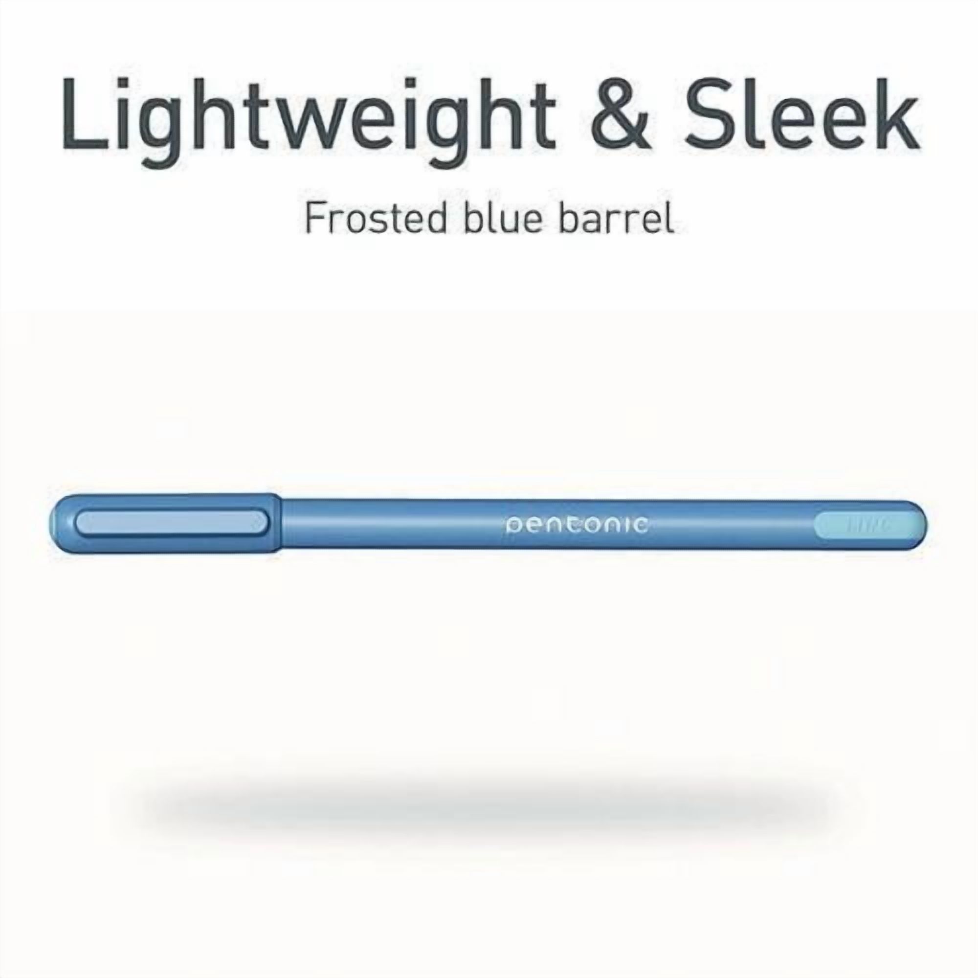 PENTONIC Gel Pen, Stick, Fine 0.7 mm, Blue Ink, Frosted Blue Barrel, 10/Pack | Bundle of 5