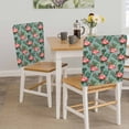 thumbnail image 5 of Pink Flaming Birds Chair Covers Set of 1 Tropical Plant Summer Blue Background Chair Back Covers Stretch Removable Washable Slipcovers Protector for Dining Room Kitchen Party Decor, 5 of 9