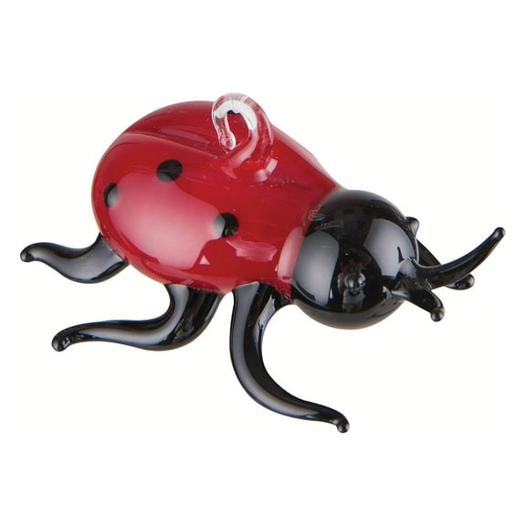Art Glass Ladybug Christmas Tree Ornament