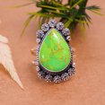 thumbnail image 3 of Copper Green Turquoise Gemstone 925 Sterling Silver Ring V10798, Copper Green Turquoise Ring, Gemstone Ring, Handmade Ring, Green Ring, Pear Ring, Gif, 3 of 4