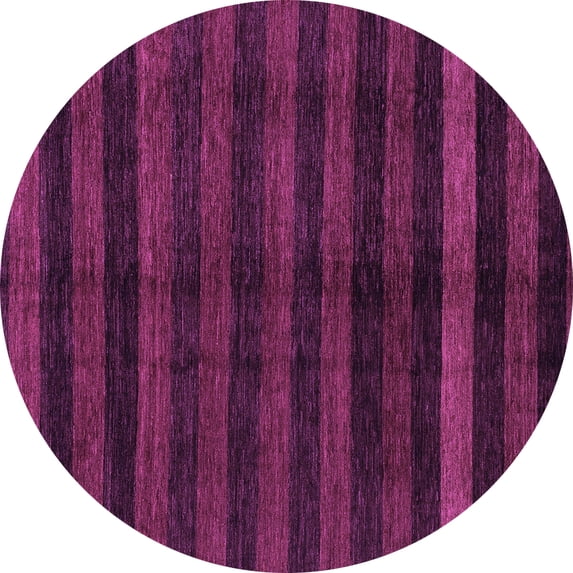 Ahgly Company Indoor Round Abstract Purple Modern Area Rugs, 4' Round