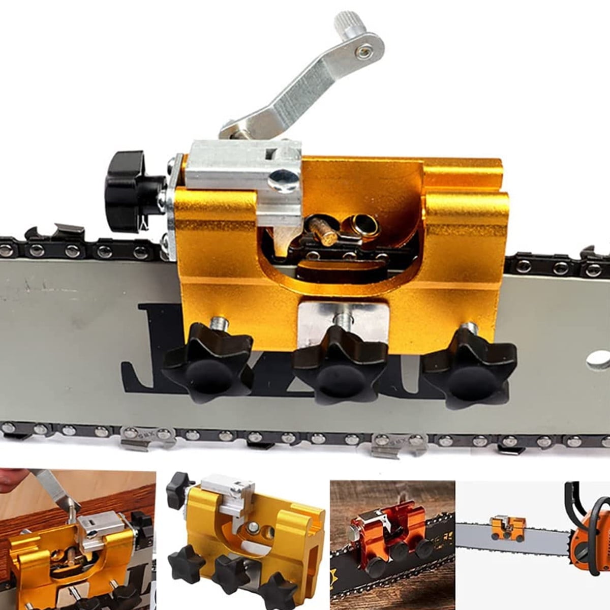 Chainsaw Sharpener, Portable HandCrank Chainsaw Sharpening Jig Kit