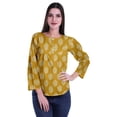 thumbnail image 2 of Moomaya Printed Button Placket Full Sleeve Top Round Neck WoMen's Casual Summer Tunic, 2 of 5